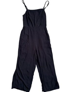 Old Navy Black Cami Jumpsuit Smocked Back Adjustable Straps Size S EUC